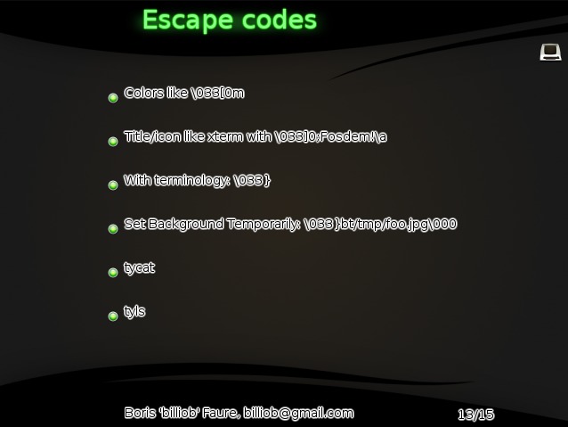escape codes