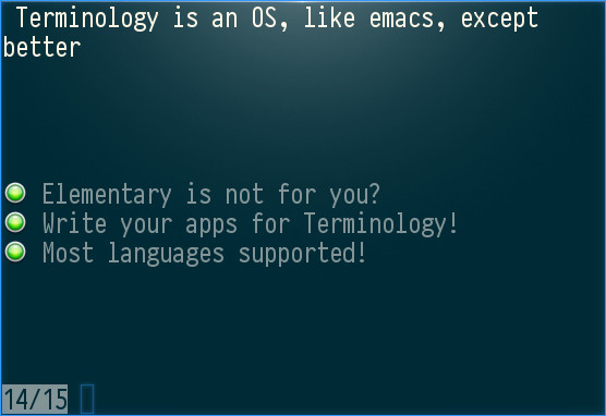 Terminology is an OS, like emacs, except better