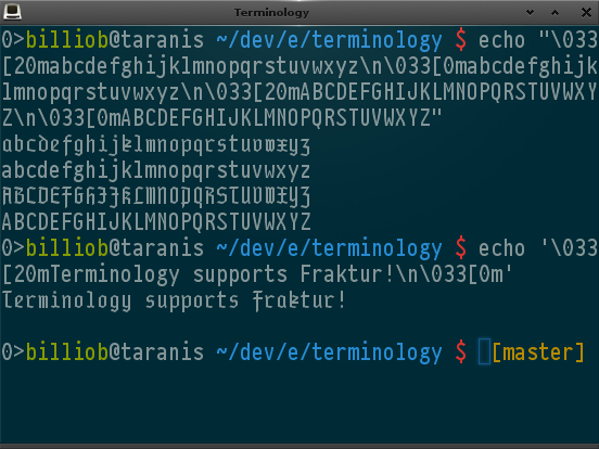 terminology rendering some Fraktur characters